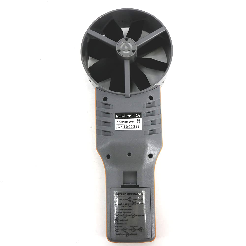 AZ8916 Portable Wind Speed Meter 10cm Vane Anemometer Temperature Air Velocity Tester