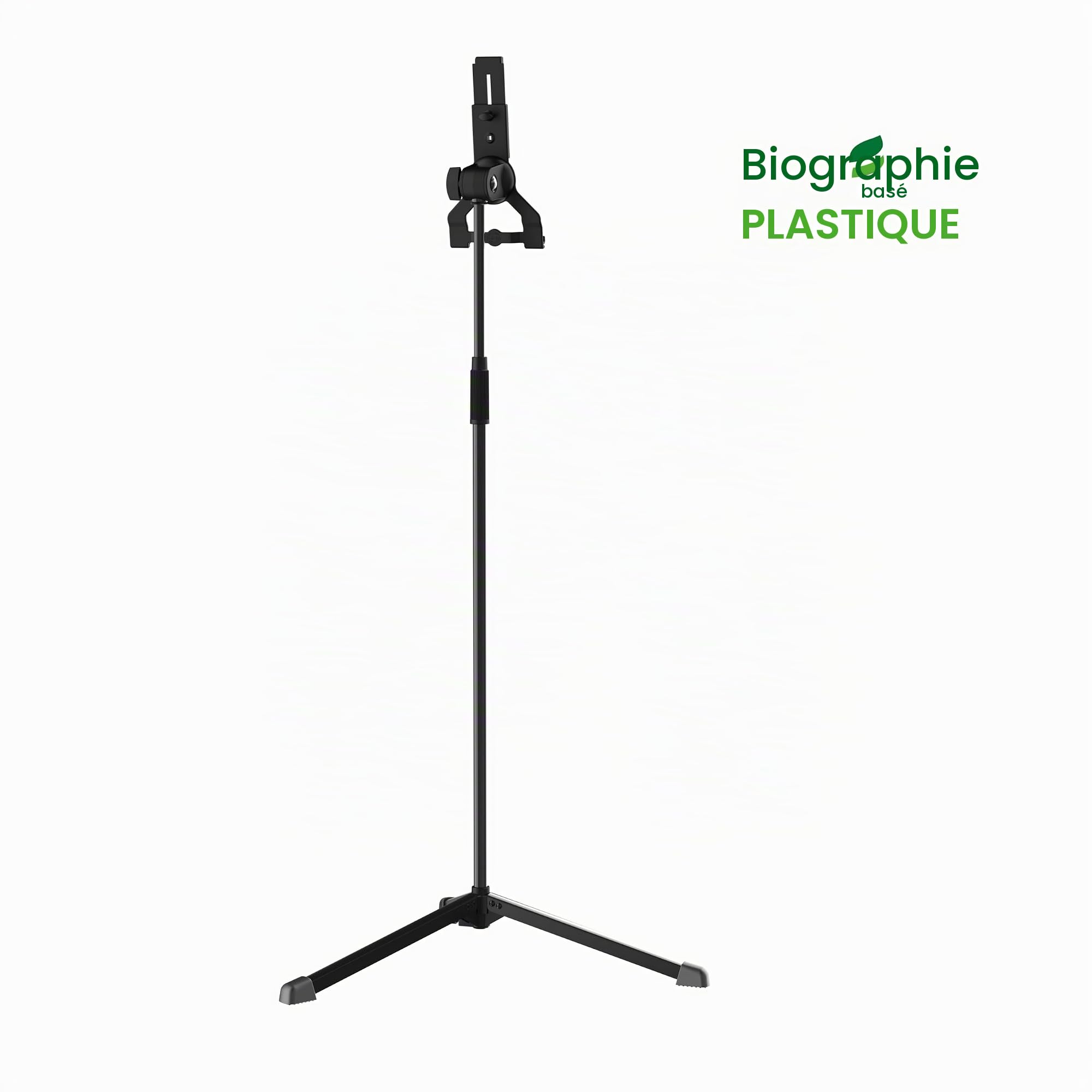 K&M 19767 Trépied pour tablette PC Noir, plastique biosourcé - support inclinable et pliable pour les marques courantes - tripode