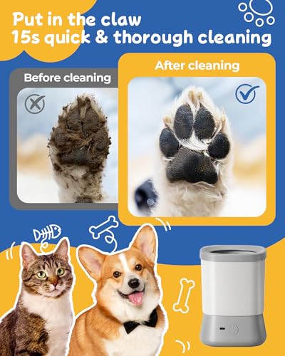 Image of Electric Dog Paw Cleaner for Dogs,2 Speeds Automatic Dog Foot Paw Washer for Medium Large Cat Dog Pet