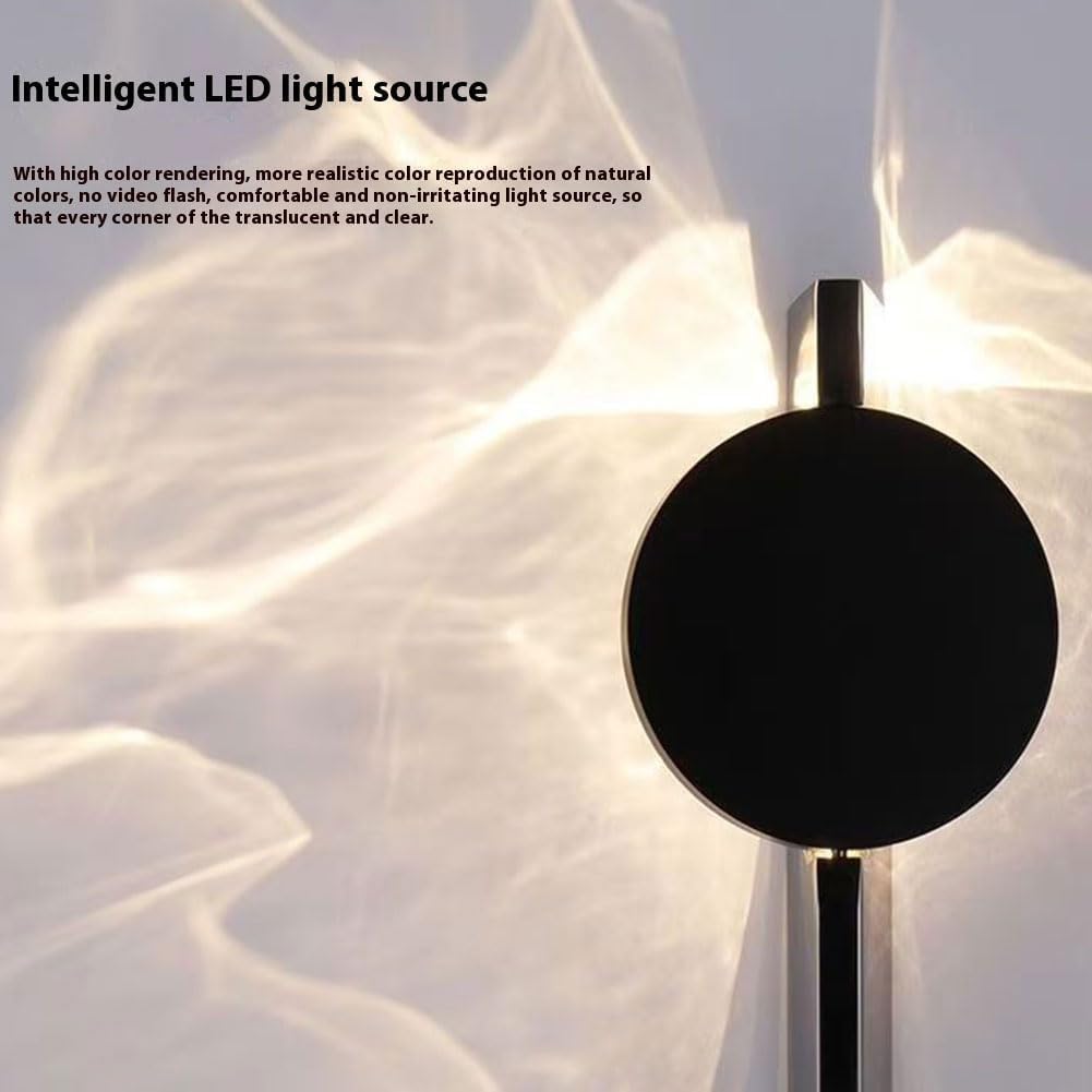 LED Wave Wandleuchte Drehbar Silber Innen Wandlampe Wasserwellen Rund Schwarz Wohnzimmerlampe Dimmbar 3 Farbmodi 3000K/4500K/6000K Wandbeleuchtung Chrome Modern 2 Flammig Lampe Wand,A