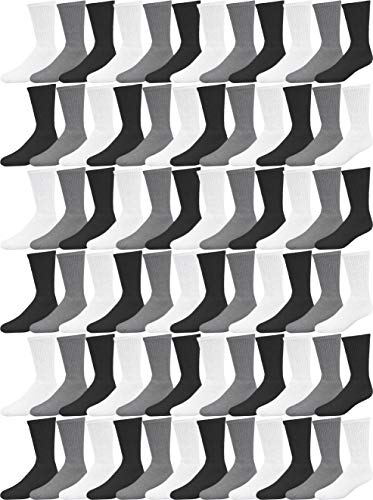 Image of Winterlace 72 Pairs Crew Socks 80% Cotton Men Women Unisex Casual Moisture Wicking Bulk Sports Athletic