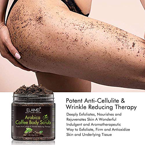 Natural Coffee Scrub with Organic Coffee Body Scrub, Best Acne, Anti Cellulite and Stretch Mark treatment, Spider Vein Therapy for Varicose Veins & Eczema - Image 7