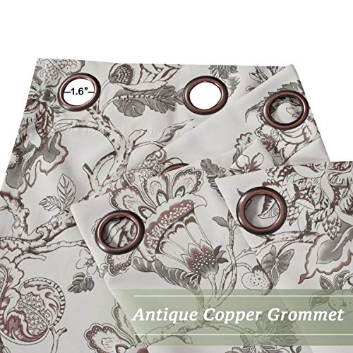 H.versailtex Blackout Curtains 84 Inch Length 2 Panels Set Floral Print Curtain Drapes For Living Room Thermal Insulated Grommet Window Curtains For Bedroom - Traditional Floral In Sage And Brown #TOP4