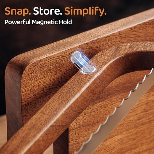 Set para cortar pan con tabla de madera ébano miniatura 4