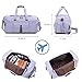 BLUBOON Weekender Overnight Duffel Bag with Shoes Compartment for Women Men Canvas Weekend Travel Tote Carry On Bag (Purple)