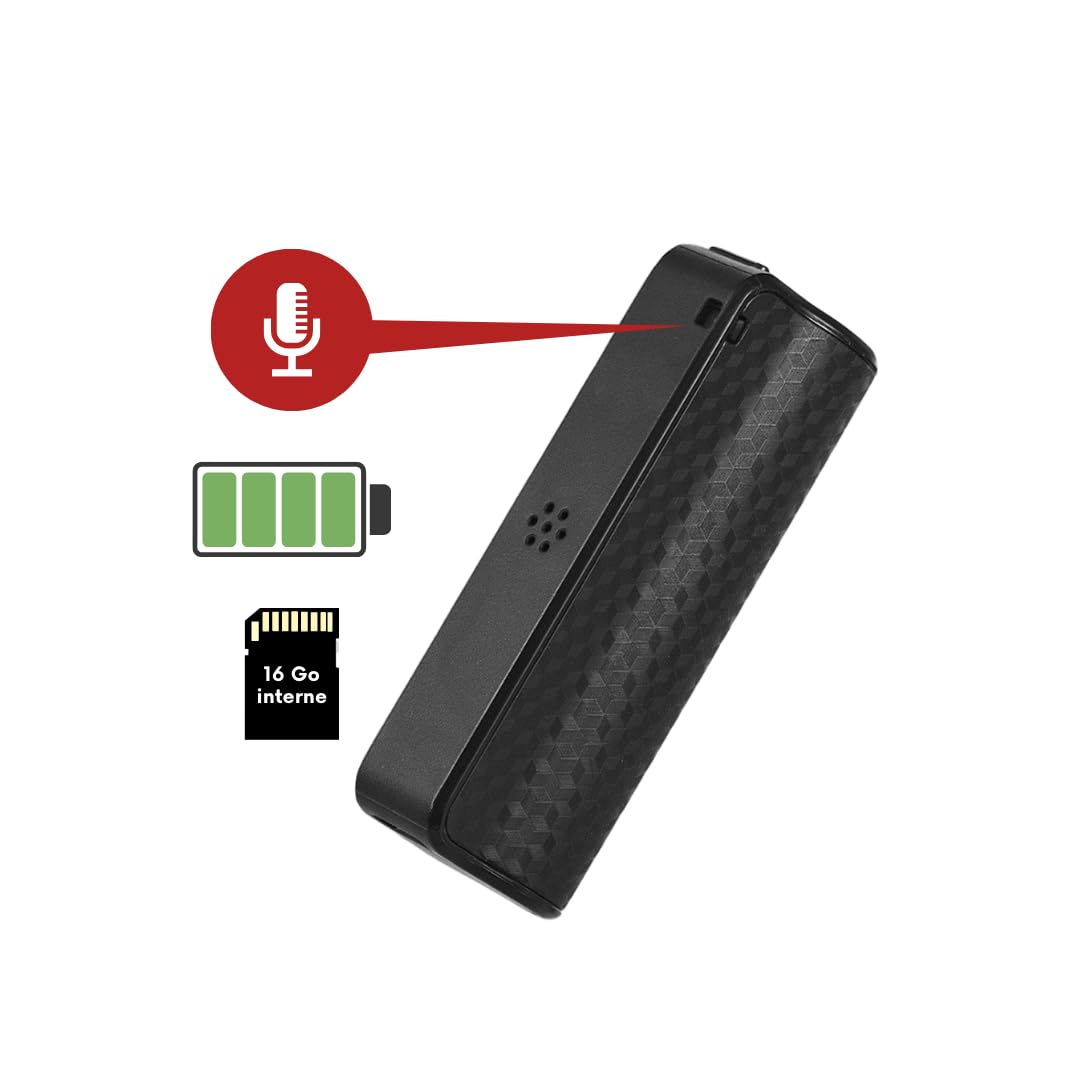 Mini szpiegowski rejestrator głosowy 16 GB z magnetyczną twarzą
