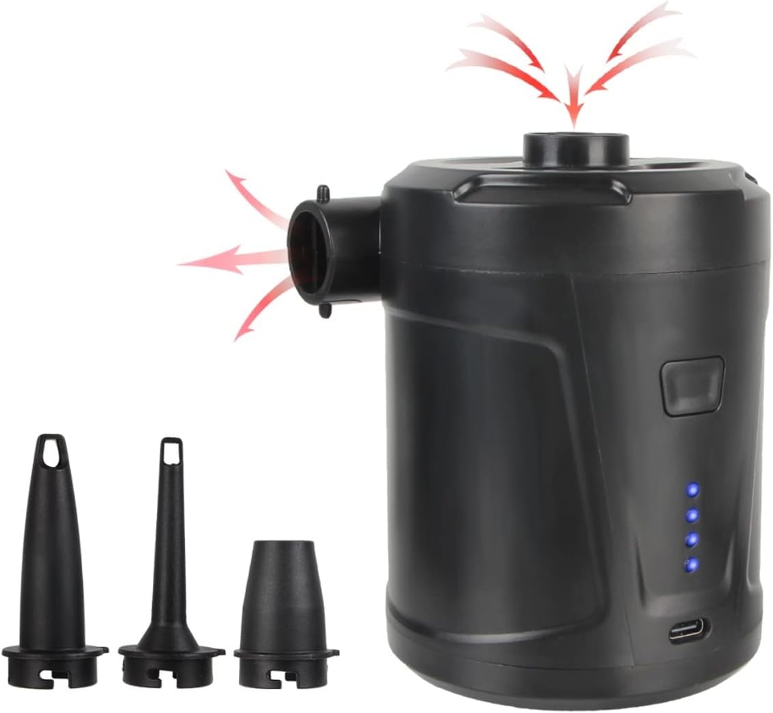 Submersible Sump Pump Electric Air Pump Inflator Boat Mattress Air Compressor, USB Battery Rechargeable Air Cushion Swimming Ring Inflatable Sofa Transfer Pump