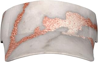 Rose Gold Marble Printed Sport Sun Visor Hats, Adjustable Empty Top Baseball Sun Cap Golf Tennis Visor for Men Women, Black, One Size, Black, One Size