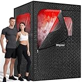 WQVOX Double Infrared Steam Sauna, Portable Infrared Sauna, Enlarged Size and Two 3L Steamers, Two Upgrade Chairs, Infrared Sauna Room with 660 & 850nm Red Light Therapy, 72 