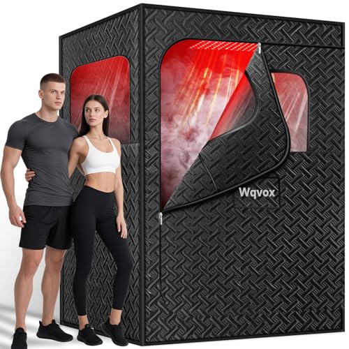 Infrared Steam Sauna with Red Light Therapy and Accessories