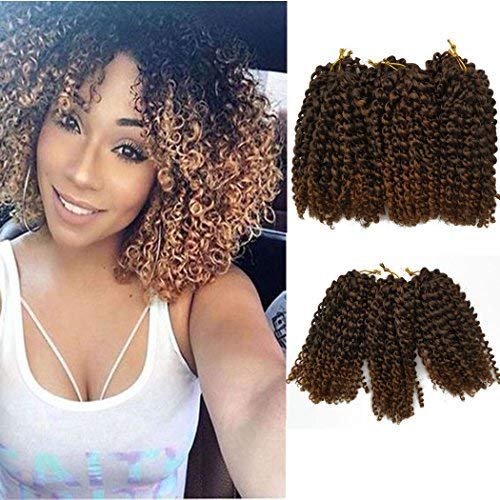 Flyteng 8 inch Marlybob Crochet Hair Synthetic Hair marley hair crochet braids marly bob crochet hair…