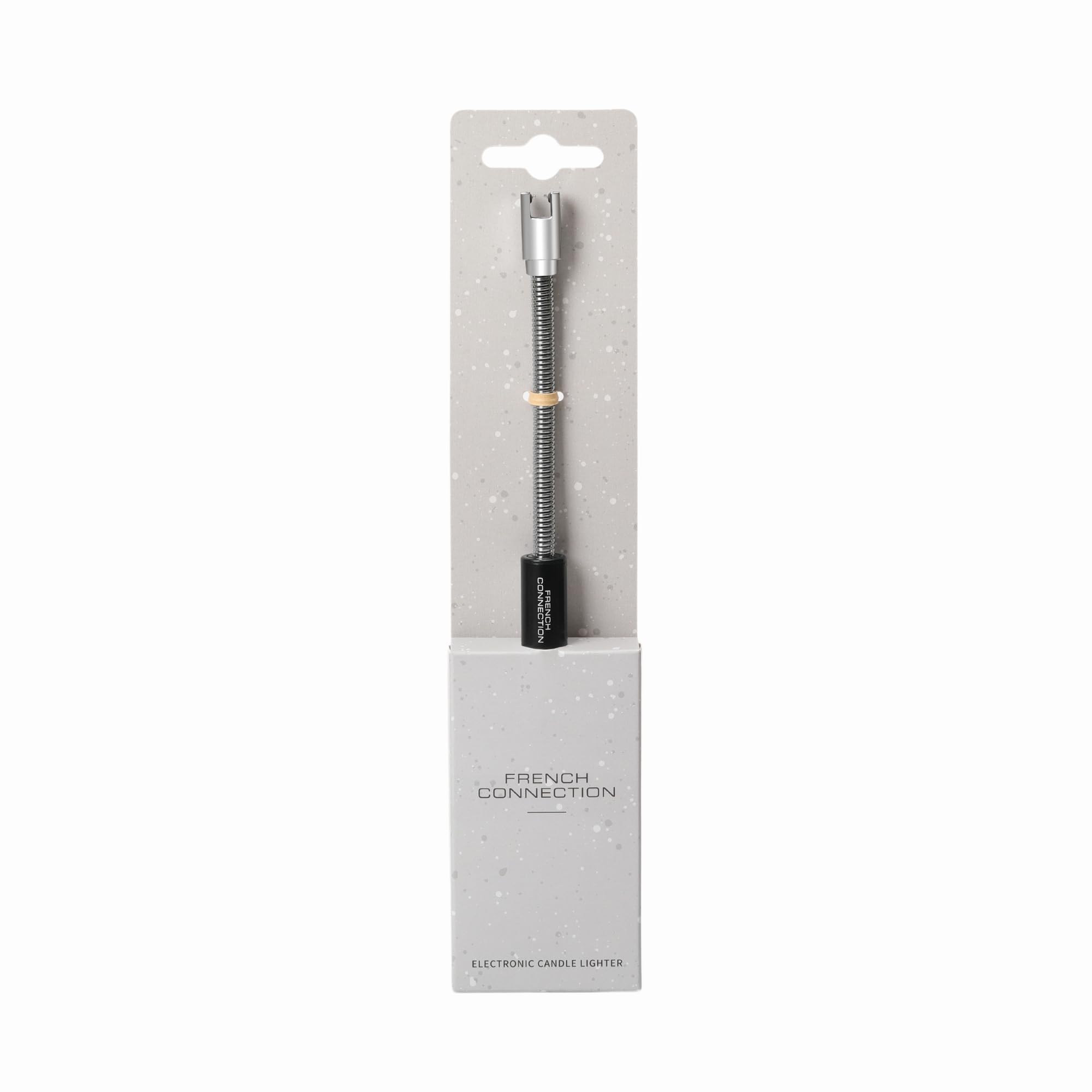 French Connection Rechargeable Electric Candle Lighter | USB Plasma Lighter with 360° Rotatable Flexible Neck | Windproof & Flameless | LED Battery Display | Safe Button (Black)