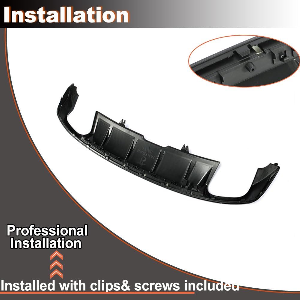 Rear Diffuser fits for Audi A5 Sline Hatchback Coupe 2017 2018 2019 Polypropylene PP Lower Bumper Lip Spoiler Body Kit Factory Outlet (Gloss Black)
