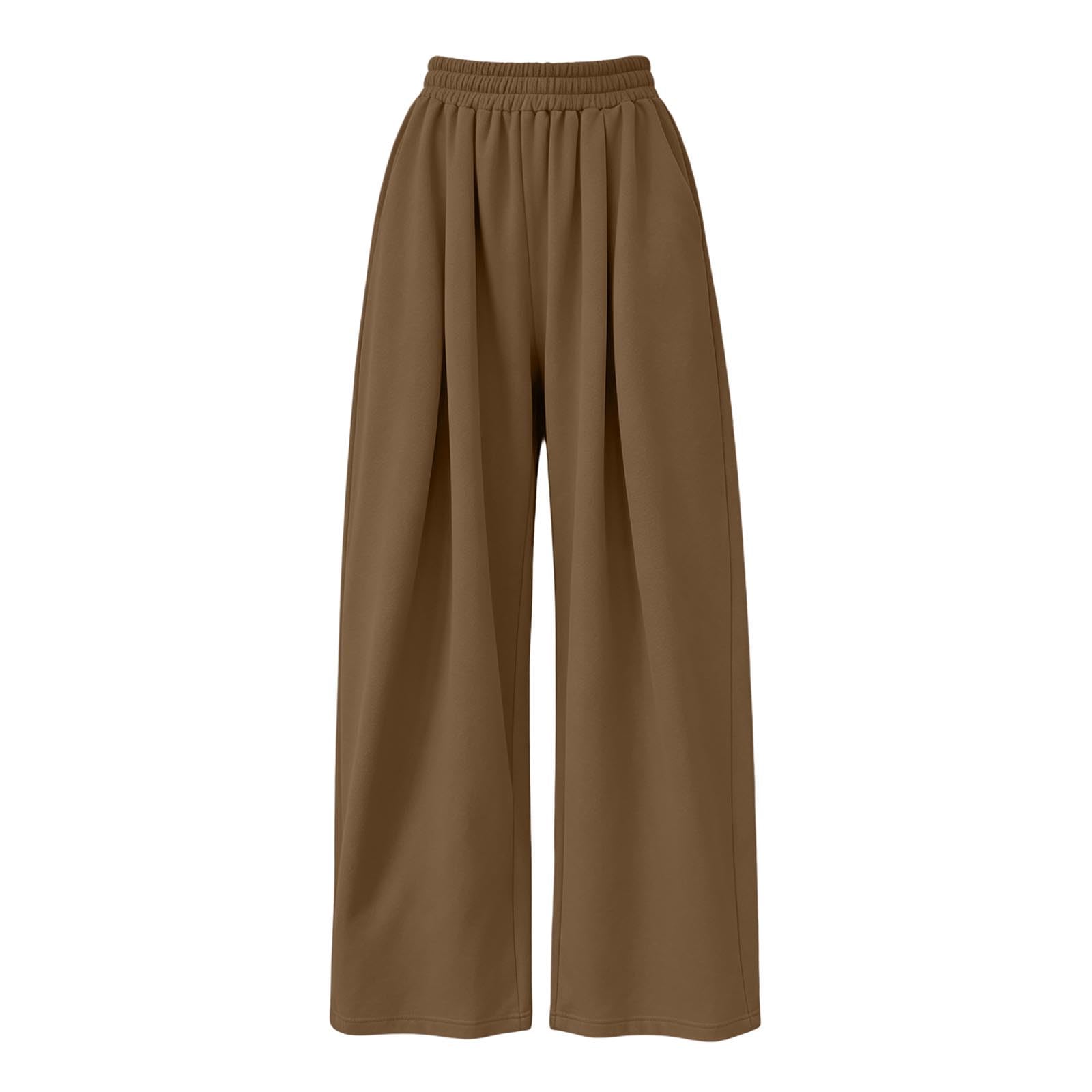 Generico Pantaloni Sportivi Donna Pantaloni da Corsa con Elastico in Vita Pantalone Tuta Donna con Tasche e Coulisse Comodi Causal Pantalone Baggy a Gamba Larga per Allenamento Jogging Fitness