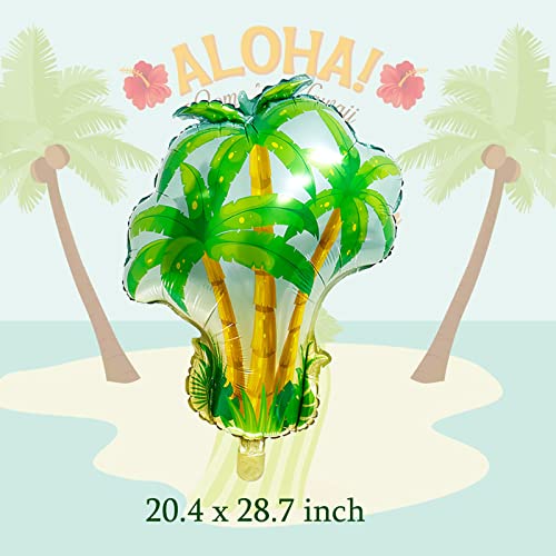4Pcs Tropical Balloons Large Flamingos Foil Balloon Pineapple Balloon Palm Tree Balloon Coconut Juice Balloon For Summer Beach Hawaii Luau Birthday Baby Shower Party Decorations Supplies #TOP1