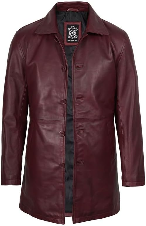 Blingsoul Leather Coats for Men - Vintage Style Long Leather Jacket Men - Image 2