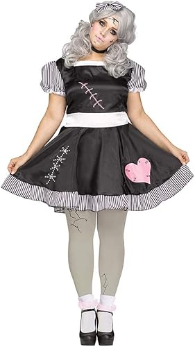 Fun World Disfraz de muñeca rota talla grande para mujer, multicolor, talla XL