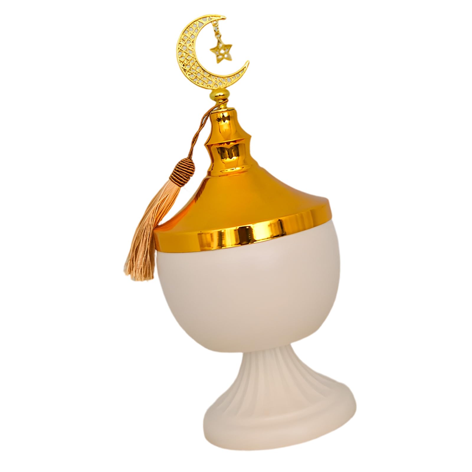 Nucelit Iron Decorative Storage Jar with Lid Eid Ramadans Candy Bowl for Home Decors Holiday Display with Artistic Design Islamics Party Jar