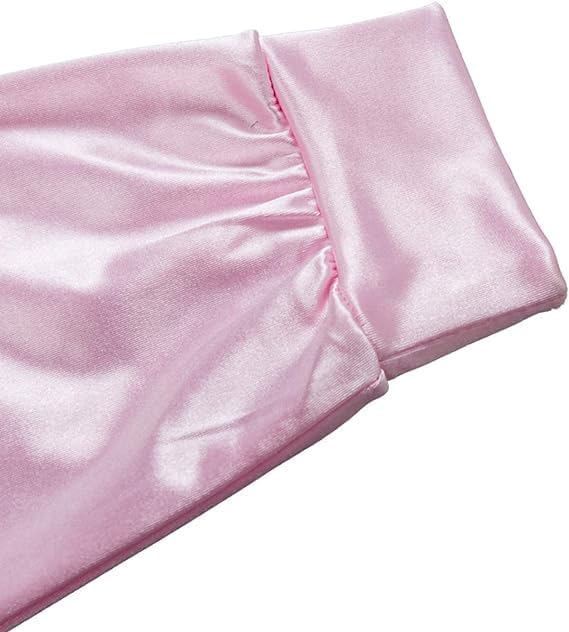 Women's 50s Ladys Pink Satin Jacket Jacket with Neck Scarfs Halloween Cosplay Costume - Image 6