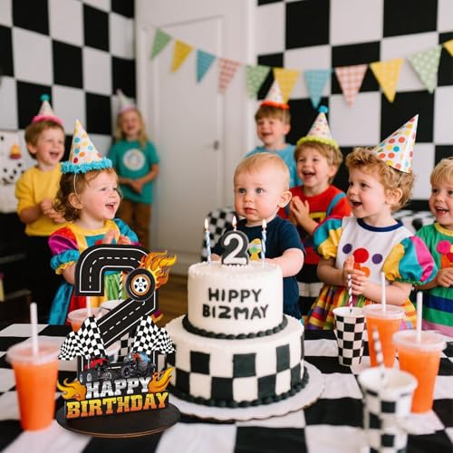 Image of Truck Birthday Number Sign Centerpiece, Truck Wooden Decoration Photo Props for Truck Birthday Decorations (2nd)