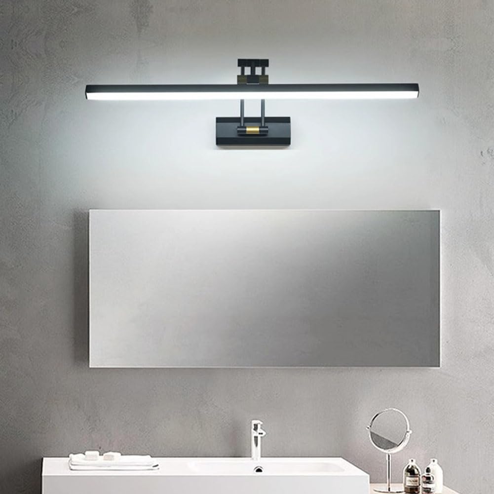 LED Spiegellampe Bad Drehbare Wandleuchte 15W 60CM 3 Helligkeitsstufen Badezimmer Spiegelleuchten 3000k/4500k/6000k Wandlampe mit Schwenkbar Lampenkopf Leseleuchten für Hotel Restaurant