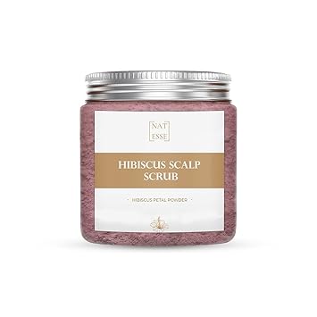 NAT ESSE Hibiscus Scalp Scrub - Removes scalp built up | Fights and stops dandruff | Promotes healthy roots | Makes scalp breathable | Anti-dandruff | Plant-based hair care | No chemicals or preservatives