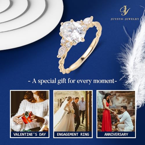 Moissanite Rings for Women,Diamond Engagement Rings 925 Sterling Silver/10K/14K/18K Gold Rings Wedding Bands for Women, Promise Eternity Ring Ideal for Her Size 3-104