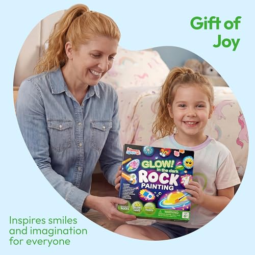 Image of Rock Painting Kit- Glow in The Dark Rock Kit, Arts and Crafts for Kids Ages 6-12, Art Supplies Toy , Kids Craft Paint Kits, Arts & Crafts for Boys Girls Birthday Party Gift Toy