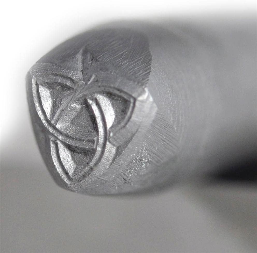 PMC Supplies LLC 9.5 MM 3/8" Steel Triquetra Celtic Knot Stamp Jewelry Making Metal Design Charm Blank Marking Tool