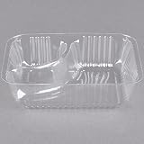 Dart C56NT2 ClearPac 2 Compartment Small Plastic Nacho Tray - 500/Case