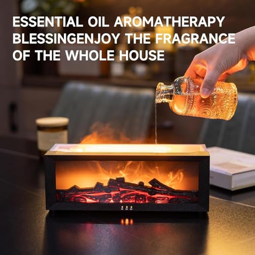 Image of Fireplace Flame Diffuser, Aromatherapy Essential Oil Diffuser, Cool Mist Ultrasonic Aromatherapy Fragrant Oil Humidifier, Night Light Fragrant Oil Humidifier for Bedroom, Office,Home