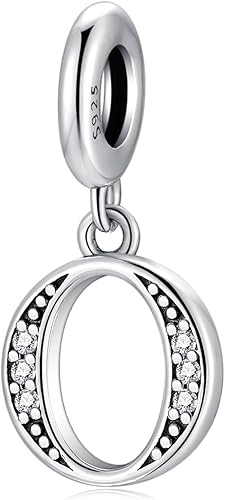Pendentif Lettre O en Argent fin 925 et Oxyde de Zircon,Initial Charme Convient 