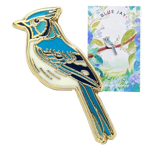 Blue Jay Enamel Pin – Hard Enamel Blue Jay Lapel Pin for Birdwatching Gift Ideas | Nature Inspired Bird Lover Jewelry Accessory | Unique Collectible Wildlife Pins and Ornithology Gifts
