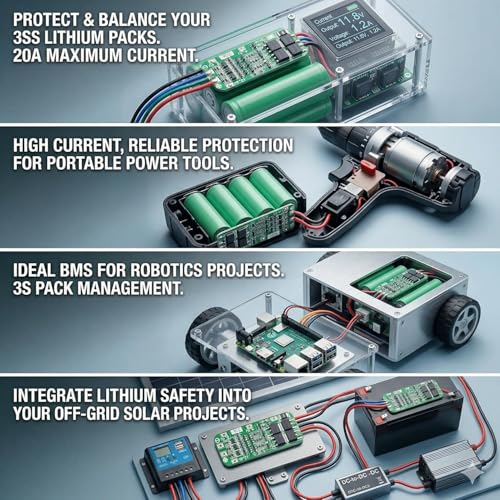 Image of Pack of 2 3s 20Amp Cell BMS 18650 Lithium Battery Protection Board