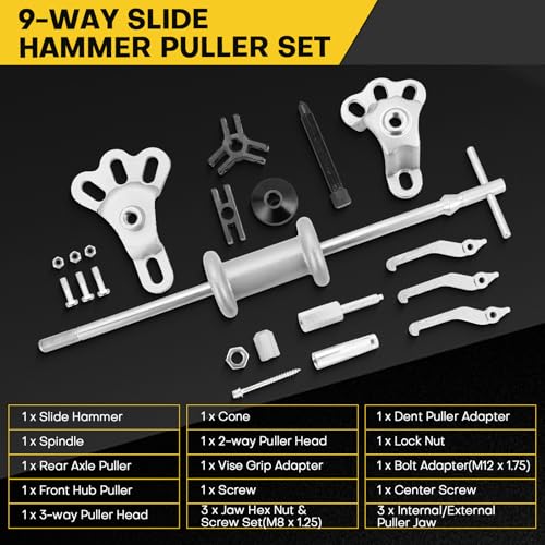 Acymner 9-Way 19pc Slide Hammer Kit