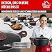 MAGIC HOME Aluguss Topf 20 cm INDUKTION | Marmor Antihaft | Kleiner Beschichteter Kochtopf mit Glasdeckel für Alle Herdarten, Induktionsherd | Ergonomischer Griff in Holzoptik | Black Marble Line
