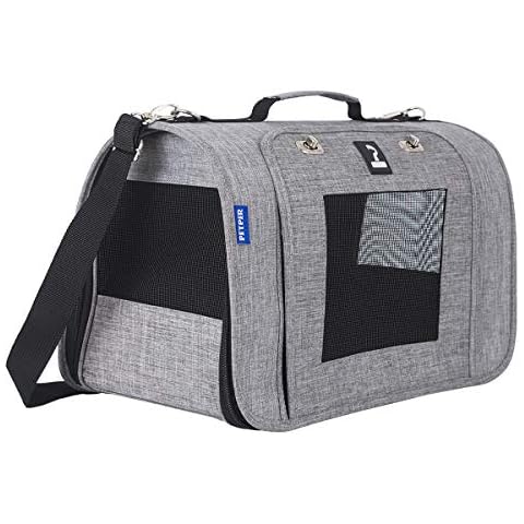 Petper CW-126 Pet Carrier Dogs Cats Soft Sided Carrier, Cat Carrying Handbag for Outdoor Travel Walking Hiking, Gray Cover