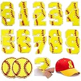 22 Pcs Softball Number Patches Chenille Self Adhesive Softball Patches Embroidered,Include 20 Number Stick on Patch 0-9 Applique,2 Softball Sew on Patch Game Day Stickers for Backpacks Hats
