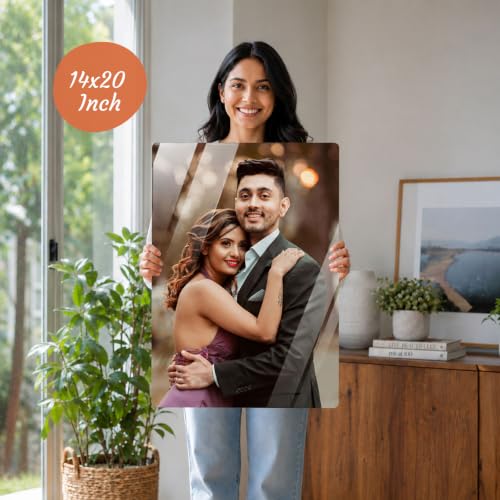 Image of Personalized Photo Frame for Wall | Custom Anniversary & Birthday Gift | HD Glossy, Waterproof 15mm MDF /WPC | A4, A3, Big Sizes (14x20 Portrait)
