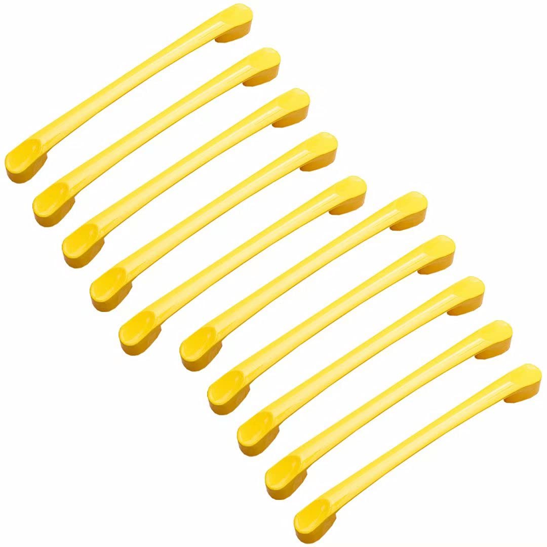 10 Stück Einfache Aluminiumlegierung Griff Küchenschrank Schuh Kleiderschrank Tür Schubladenknöpfe Möbelgriff Hardware Schrankgriffe (Gelber Lochabstand 128 mm)