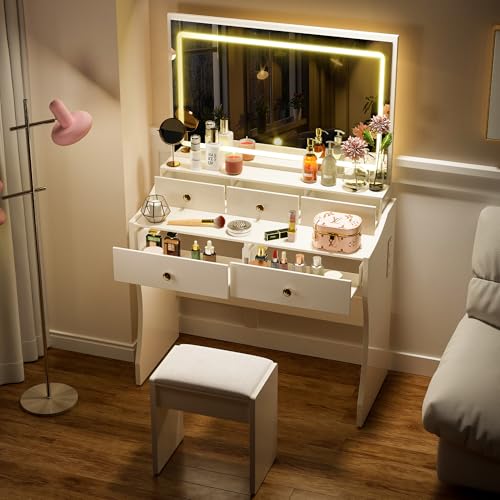 COMHOMA Tocador con iluminación LED tocador