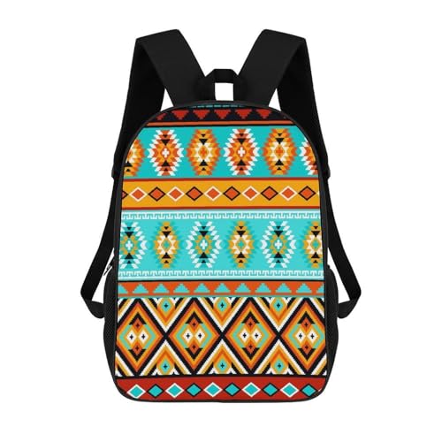 Aztec Ethnic Pattern Backpack Simple Leisure Travel Backpack Outgoing Daypack 17 Inch