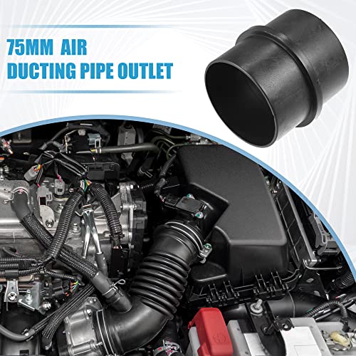 A Absopro Car Air Ducting Connector Straight Air Heater Duct Joiner Connector Pipe 2.95'' 75Mm Od Black (Set Of 2) #TOP1