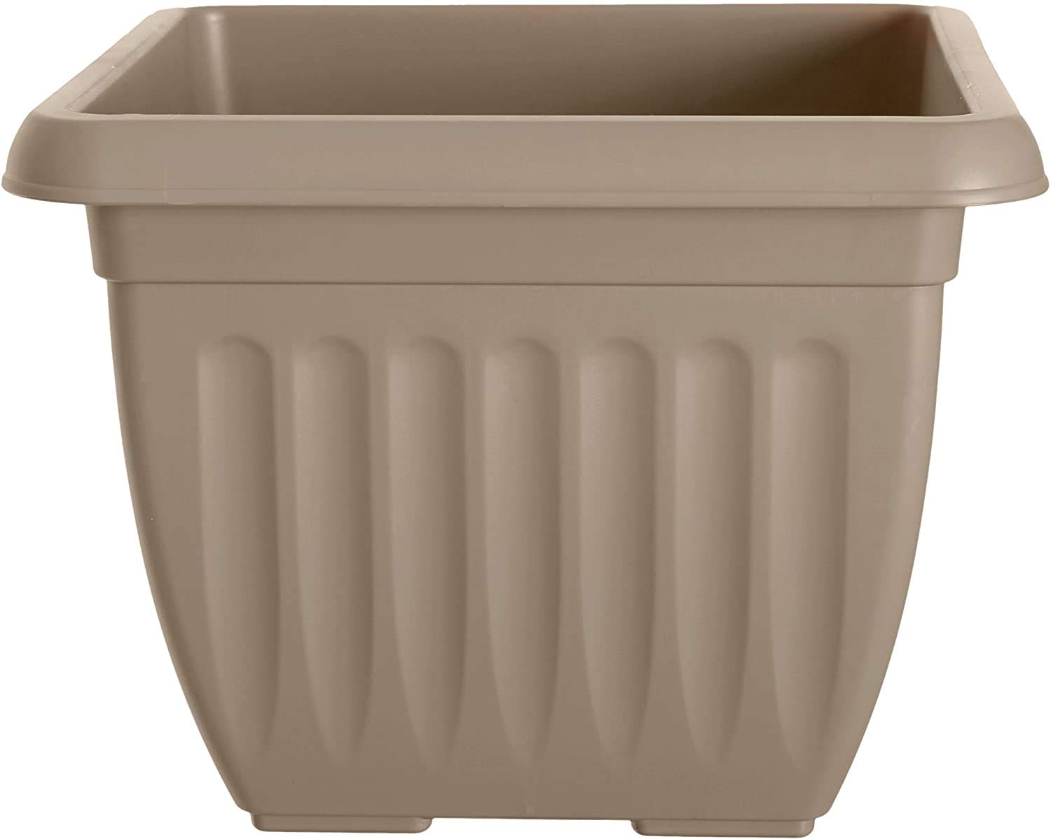 Whitefurze Black 2 X Square Athens Planter 30Cm Taupe