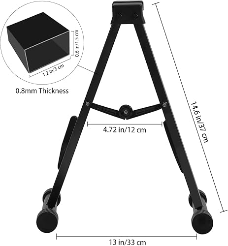 Miniatura 6 de EASTROCK Soporte de guitarra profesional portátil negro trípode ajustable con marco A para guitarra acústica, múltiples guitarras para guitarra