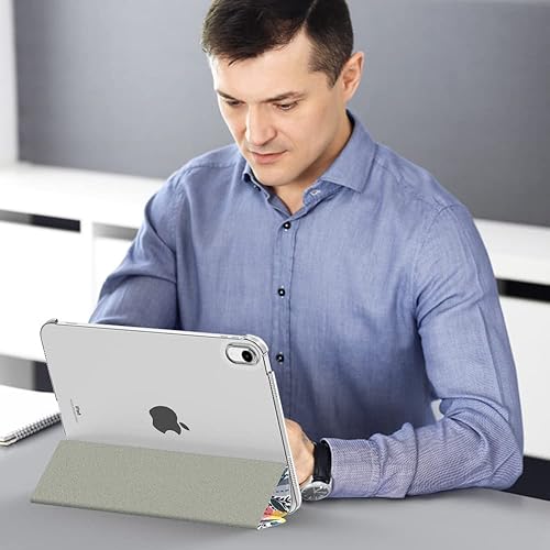 Vista 65 de MoKo Funda para iPad (A16) de 11ª generación de 11 pulgadas 2025, funda para iPad de 10.9 pulgadas 2022, carcasa trasera translúcida de Plateado