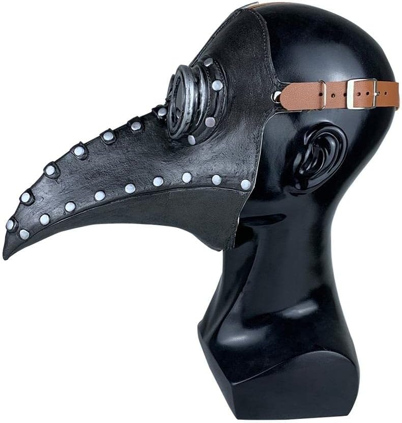 Plague Doctor Bird Mask, Latex Steampunk Long Nose Beak Cosplay Halloween Costume Props Masquerade Masks