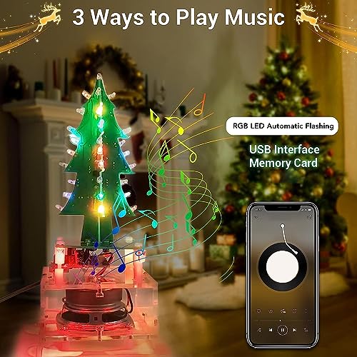 Kit de electrónica de árbol de Navidad giratorio para aprender a soldar circuitos 4