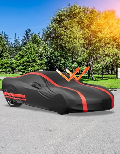 Image of JOYTUTUS Car Cover Compatible with 2005-2013 Corvette C6 Stingray /Z06 /Z51, Soft Cotton Inner Waterproof All Weather Indoor Outdoor Car Cover