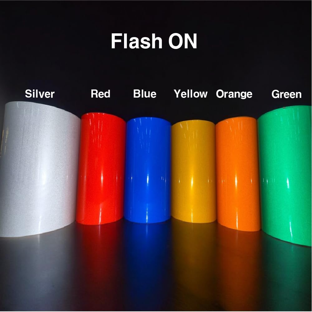Reflective Automotive Self Adhesive CarExterior Gloss Vinyl Wrap Decals DIY Sheets Roll (Red, 12" x5ft+Transfer Paper12''x12'')
